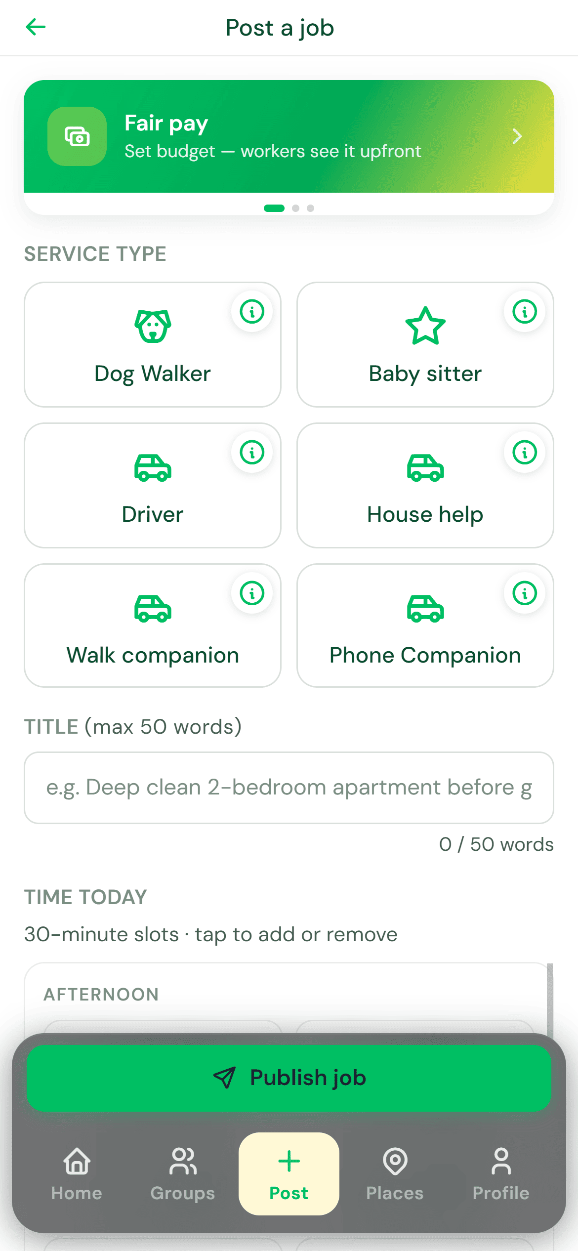 Service booking app